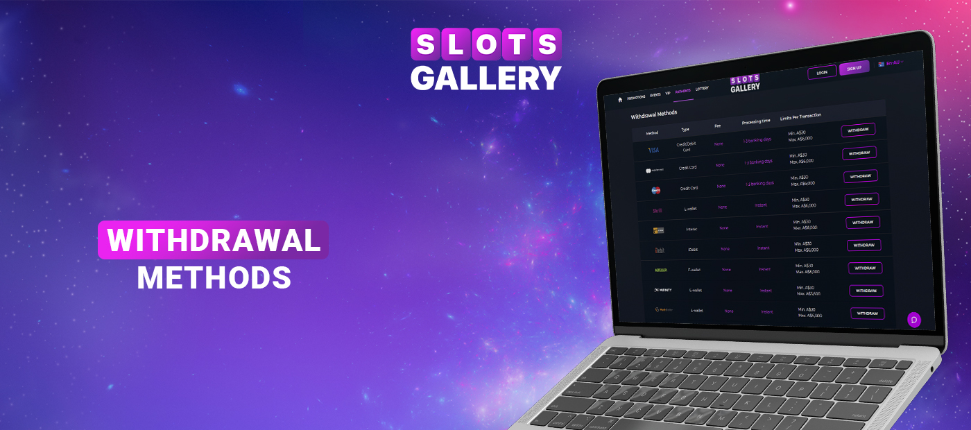 How to withdraw funds won at Slots Gallery 2024 online casino
